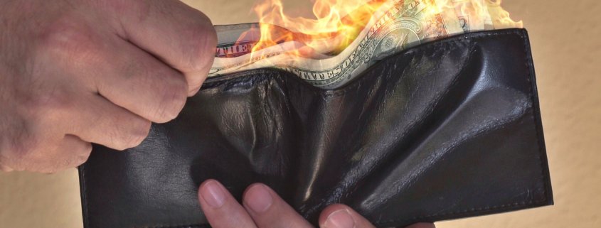 wallet on fire